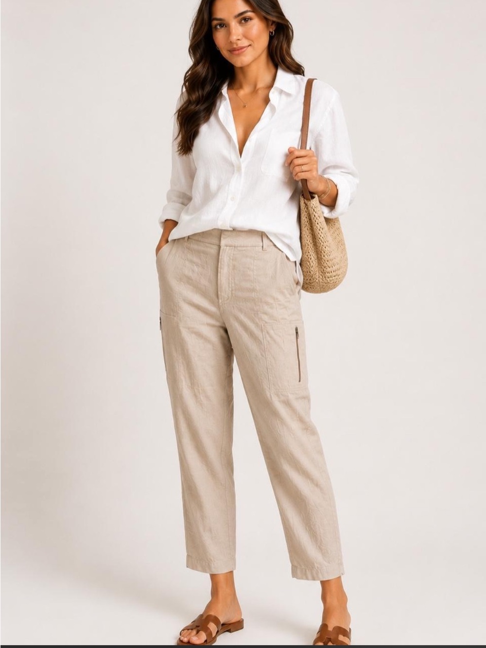 Vince High Waist Tan Cargo Pants NWT